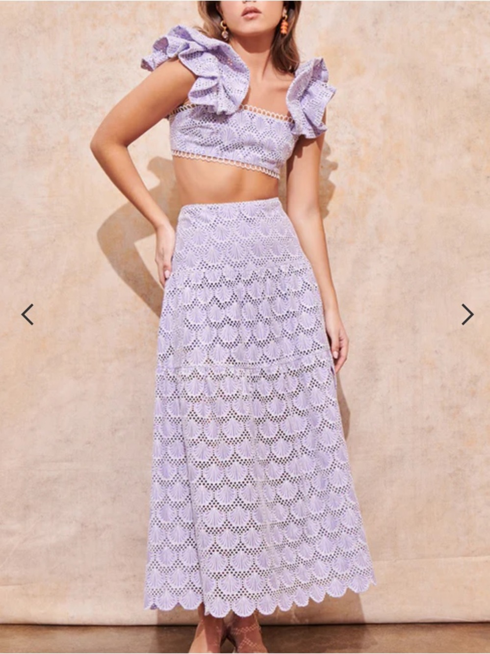 SAYLOR Lavender Crochet Maxi Skirt
